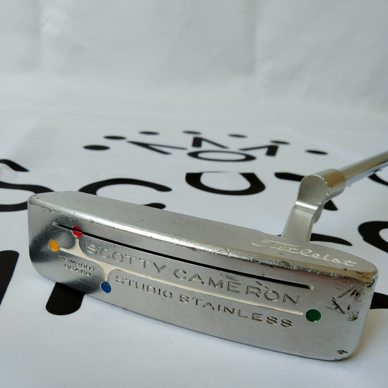 Scotty Cameron Studio Stainless Newport Beach 34in Putter RH with cover & ball